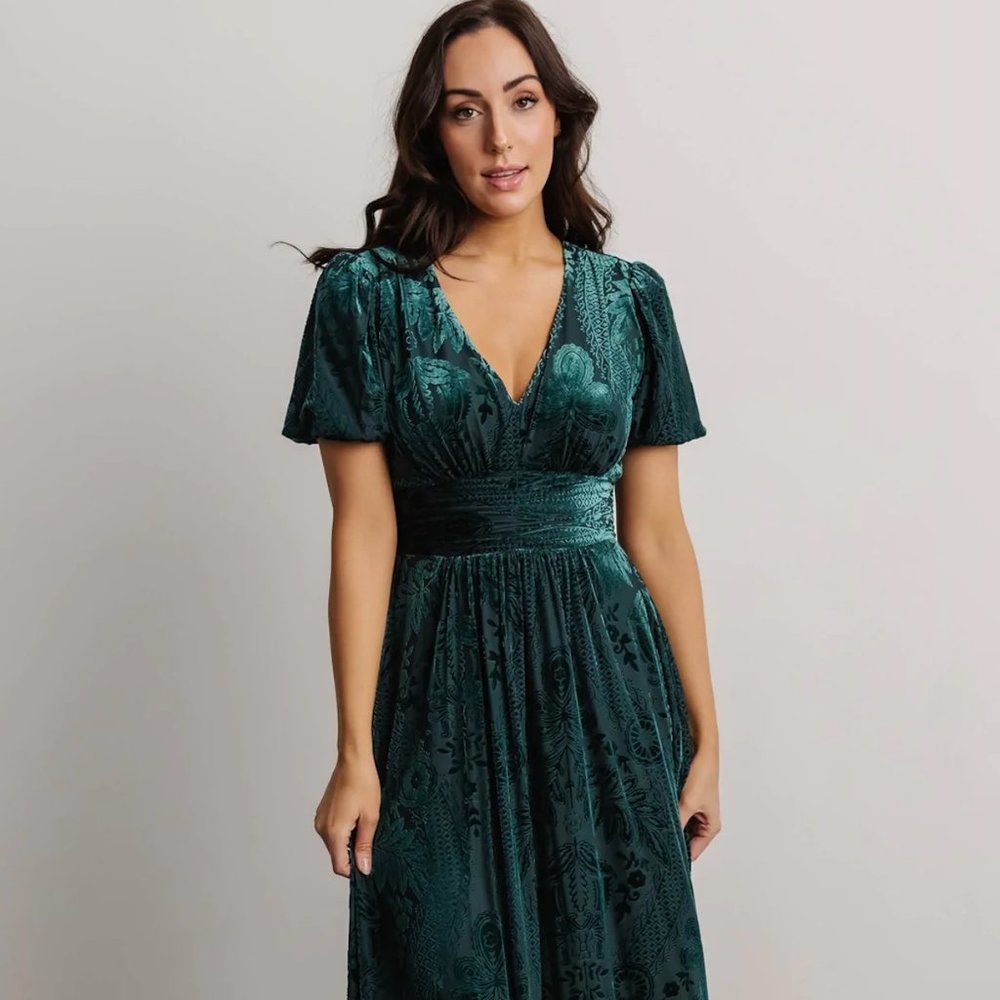 NWT | Baltic Born | Leslie Velvet Maxi Dress | Jade